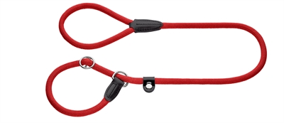 HUNTER Retrieverlijn Freestyle Met Stop - Met metalen veiligheidsstop & leren afwerking - Rood - 170x1 cm