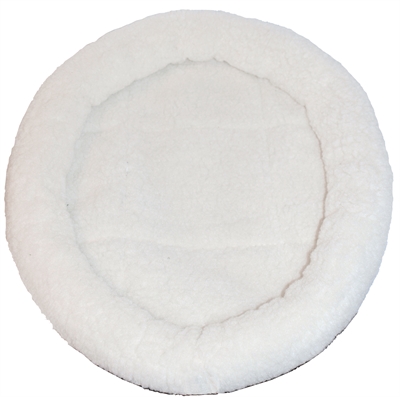 MERKLOOS Kattenmand Imitatie schapenwol Zacht wollig | Machinewas 30°C | Polyester - Naturel - Ø48 cm