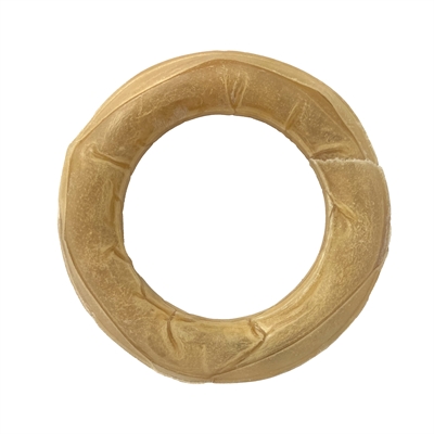 PETSNACK Kauwsnack Geperste Ring 6 Natuurlijke buffelhuid voor gebit & tegen verveling - 3 st - 15 cm