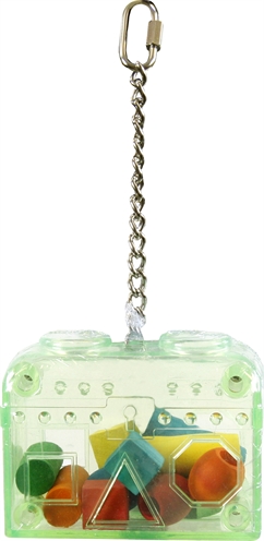 HAPPY PET Vogel-speelgoed SCHATKIST Interactief kleurrijke blokjes ophangbaar - Multicolor - 26x12x7 cm