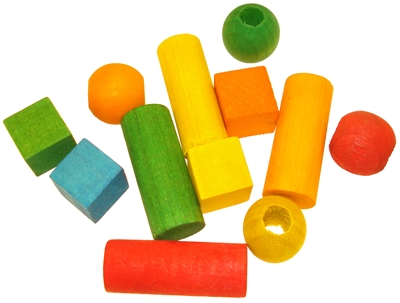 HAPPY PET Navulling Schatkist Houten blokjes aandachtstrekker voor vogels - Multicolor - 17x8x8 cm
