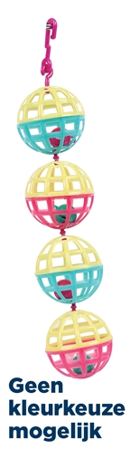 HAPPY PET Vogelspeelgoed Fun at the Fair Multi Ball Toy gekleurde geschakelde balletjes met belletjes en ophanghaak - multi - 20x4x4 cm