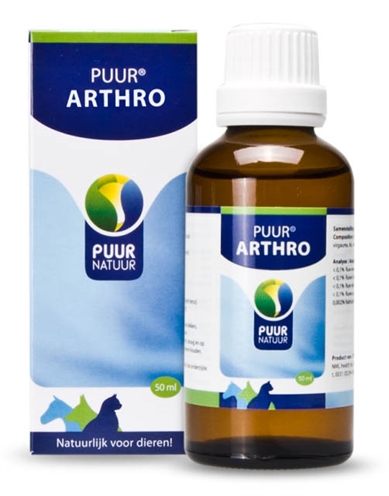 PUUR NATUUR Aanvullende diervoeding ARTHRO - Soepele beweging & gewrichtsverlichting, Curcuma/Boswellia (Kat/Hond/Paard) - 50 ml