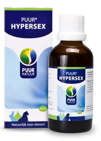 PUUR NATUUR Aanvullende diervoeding HYPERSEX Geslachtsdriftremmend, Prostaatondersteunend voor Hond/Kat/Knaagdier - 50 ml