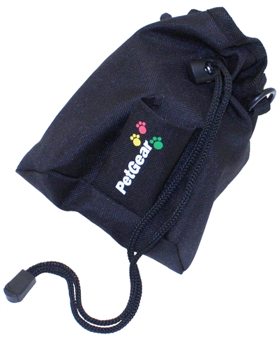 PETGEAR Beloningszakje Treat Bag Hygiënisch, riembevestiging & extra vak - Zwart - 16x9x9 cm