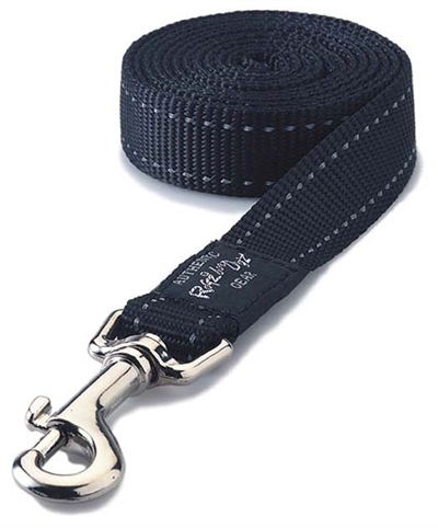 ROGZ FOR DOGS Looplijn Fanbelt Long 20 mm | reflecterende strepen | 1,8 m - Zwart - L (21-40 kg)