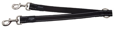 ROGZ FOR DOGS Splitter Lumberjack 25 mm nylon met reflecterende strepen - Zwart - 43 cm / 39-64 kg