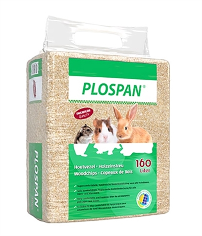 PLOSPAN HOUTVEZEL Stofarm, dierenarts-aanbevolen bedding - Natuurlijk - 160 L / 10 kg