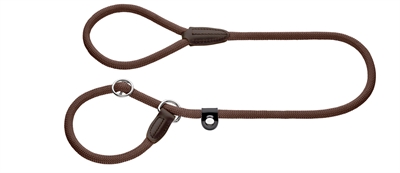 HUNTER Retrieverlijn Freestyle Met Stop - Metalen veiligheidsstop, duurzaam & leer - Bruin - 170x1 cm
