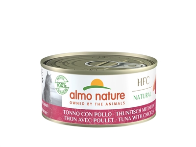 ALMO Kattenvoer Nature Cat Tonijn/Kip Hoog vleesgehalte, zonder additieven, in eigen kookbouillon - 24x70g