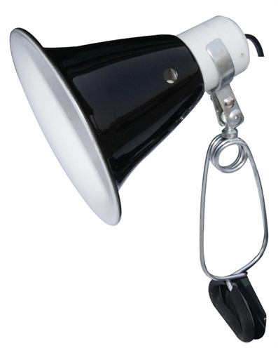 KOMODO Klemlamp Black Dome - Verdubbelt UVB/UVA | E27 tot 60W | Zwart - ø14cm x 180cm