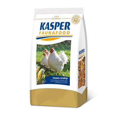 KASPER FAUNAFOOD Goldline Vitamix Krielkip Volledig premium kippenvoer met granen, zaden & vlokkreeftjes - Naturel - 3 kg