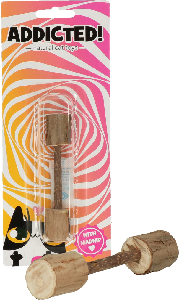 Addicted! Wood Dumbell jouet pour chat avec MADNIP