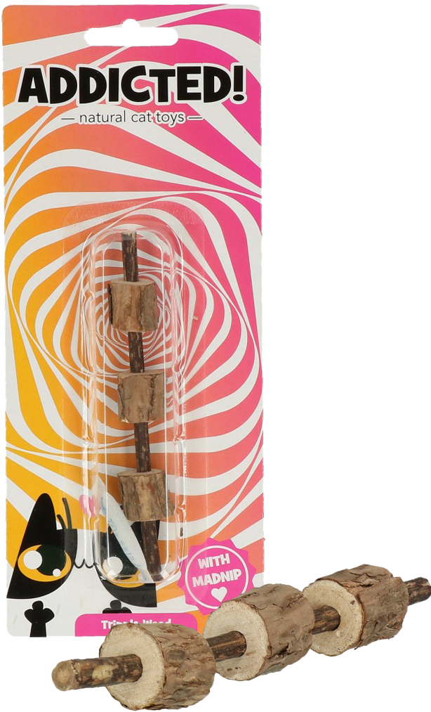 Addicted! Triple Wood kattenspeeltje met MADNIP