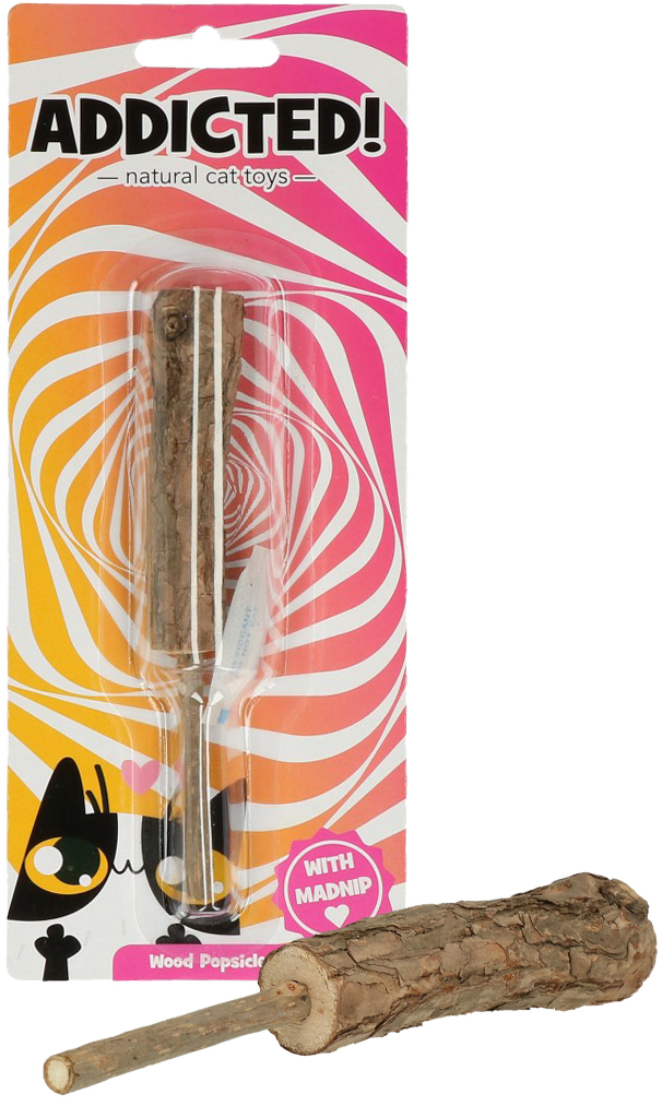 Addicted! Wood Popsicle kattenspeeltje met MADNIP