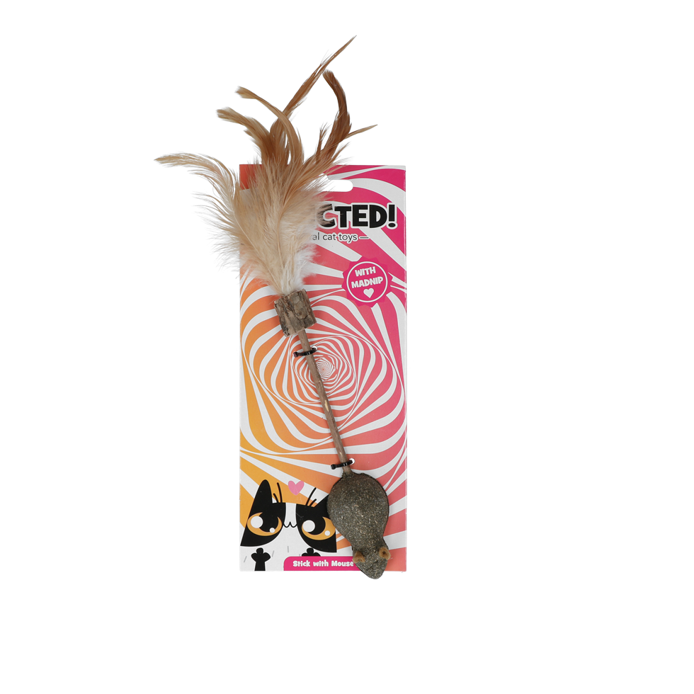 Addicted! Stick with Mouse & Feathers kattenspeeltje met MADNIP