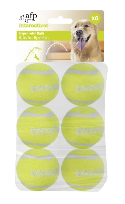 AFP Interactives Hyper Fetch Super Bounce balles de tennis pour chien 6 pièces