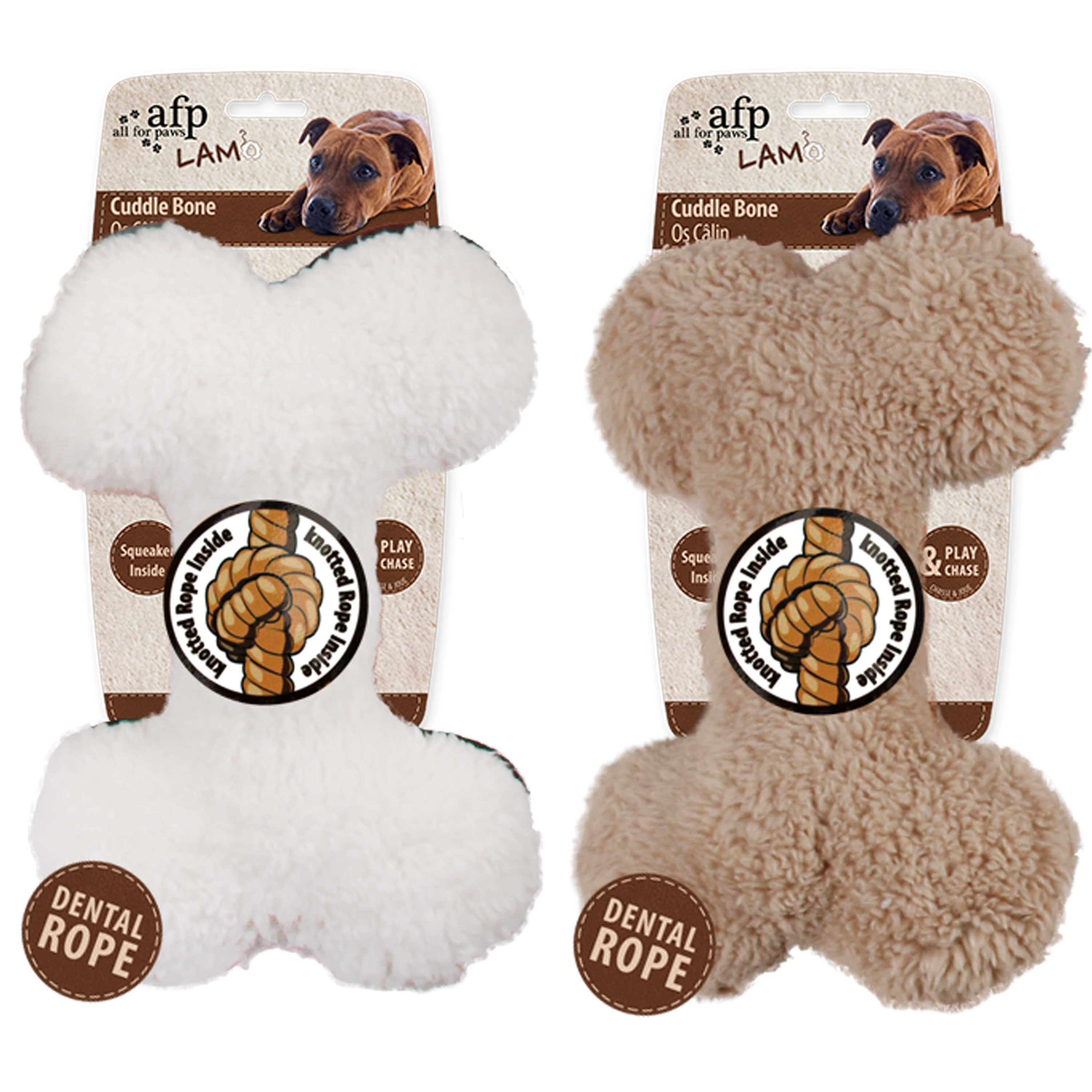 AFP Lambswool Plush Bone peluche os pour chien