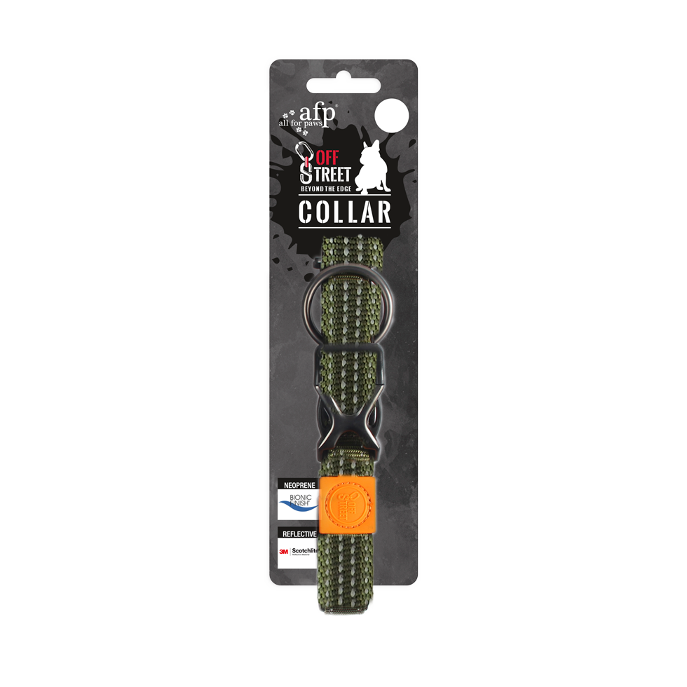 AFP Off Street Dog Collar halsband Olijfgroen S