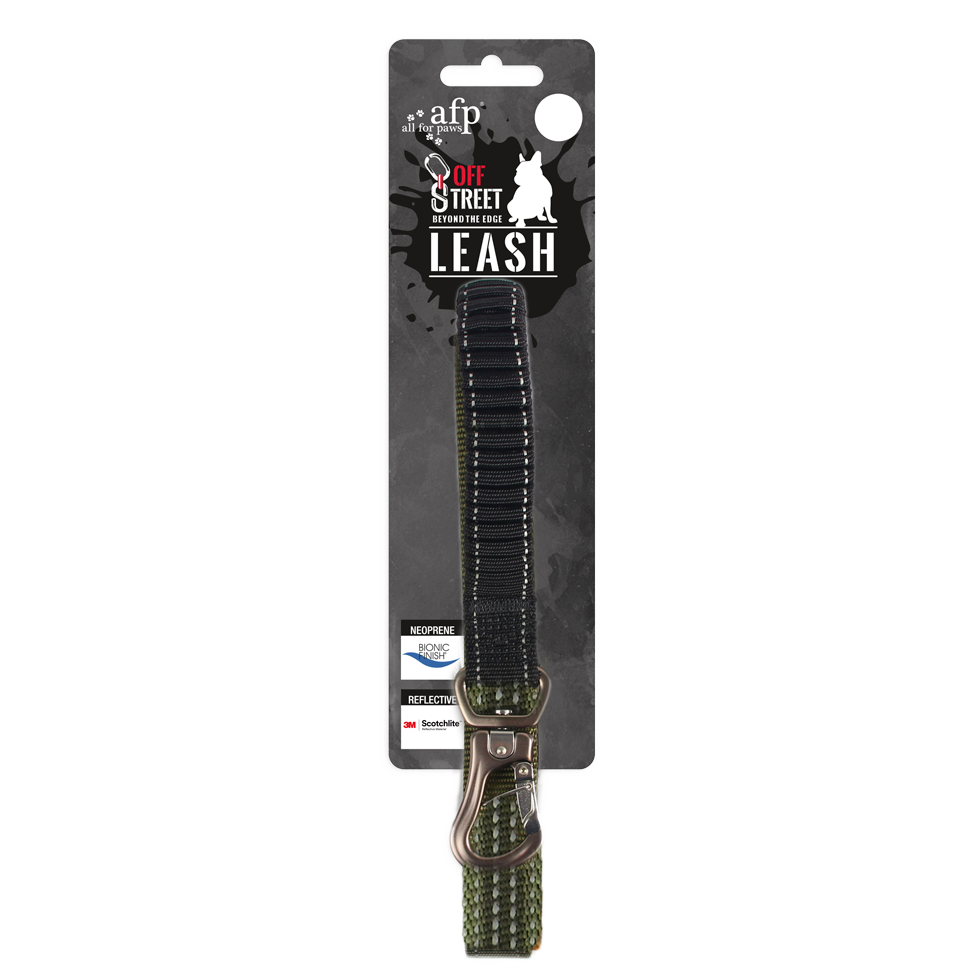 AFP Off Street Dog Leash hondenlijn Olijfgroen M