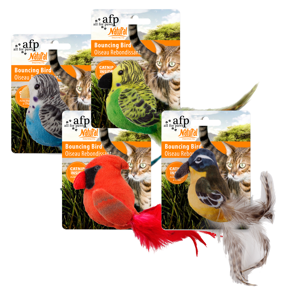 AFP Natural Instincts Bouncing Bird kattenspeelgoed met catnip