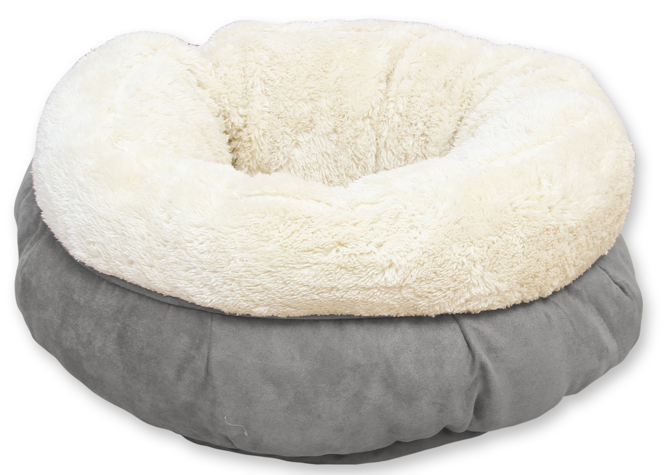AFP Lambswool Donut Bed Grau Bett für Katzen und kleine Hunde