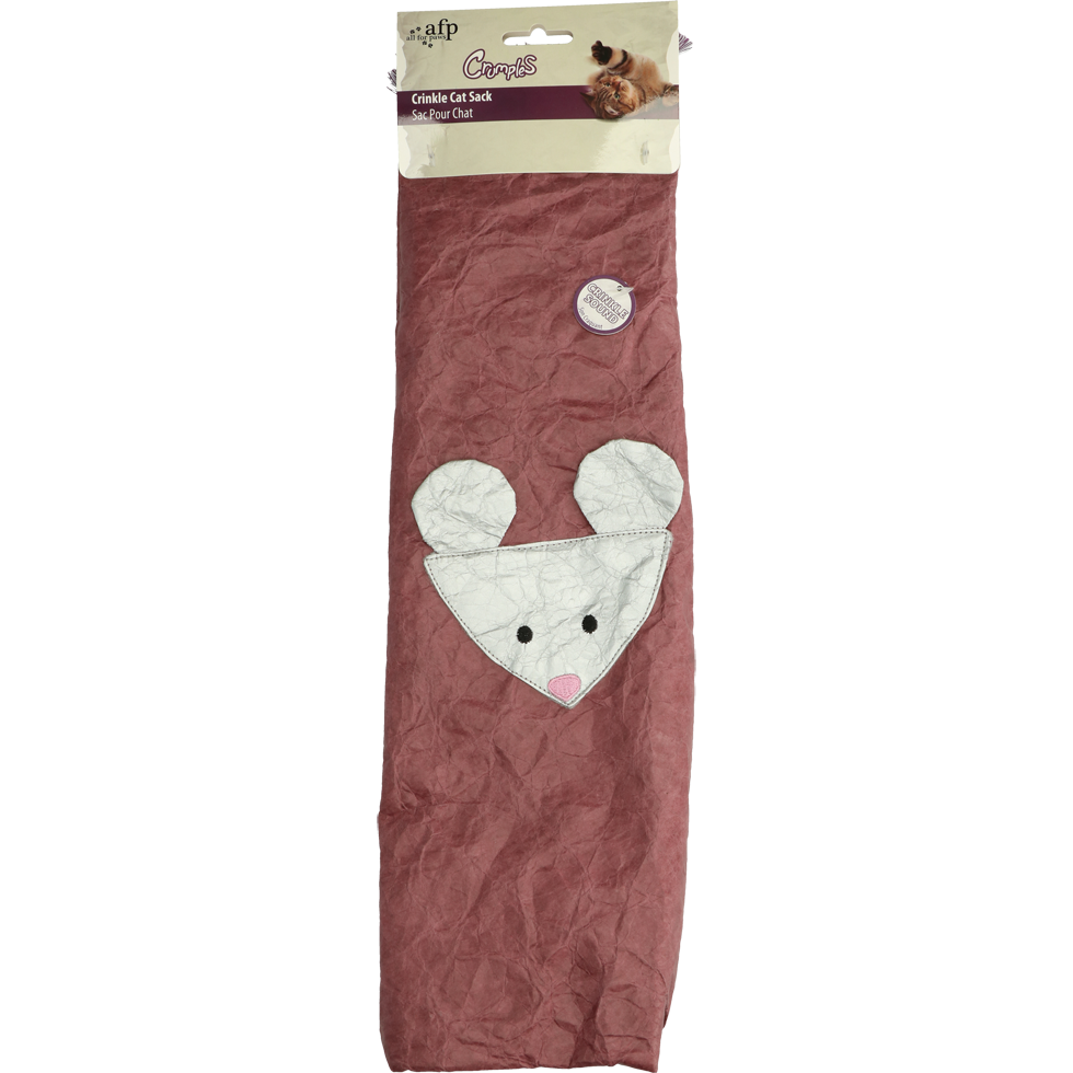 AFP Crumples Crinkle Cat Sack Paars kattenspeelhoed 45 cm