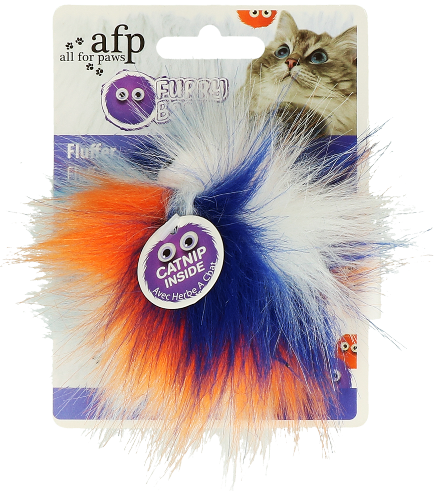 AFP Furry Ball Fluffy Ball Oranje kattenspeeltje met catnip