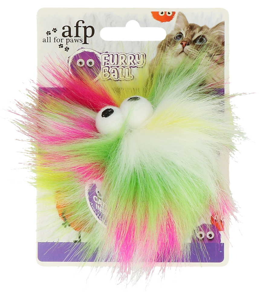 AFP Furry Ball Fluffy Ball Jaune jouet pour chat avec catnip