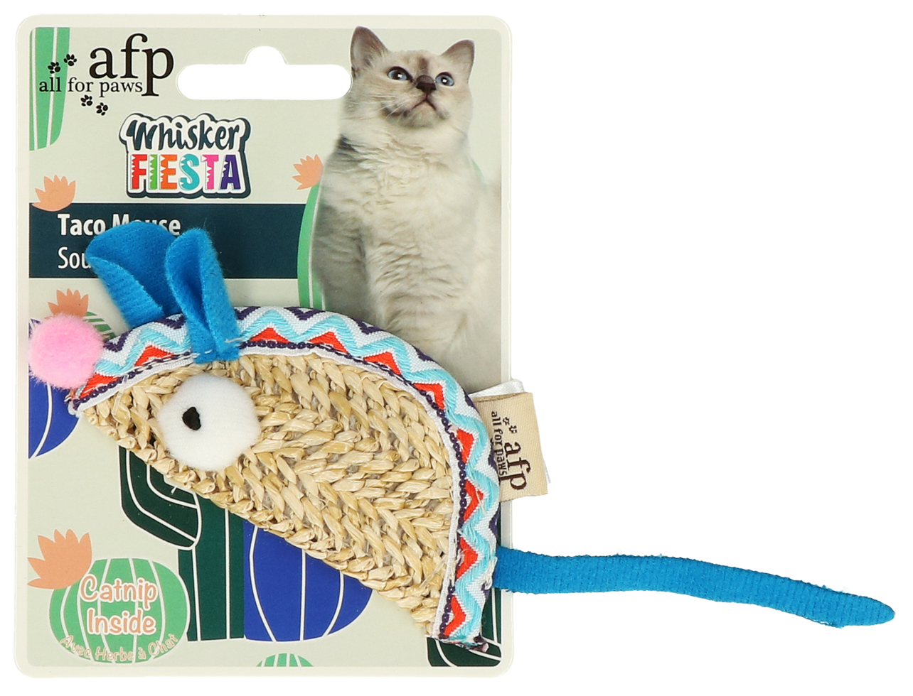 AFP Whisker Fiesta Taco Mouse Katzenspielzeug mit Catnip