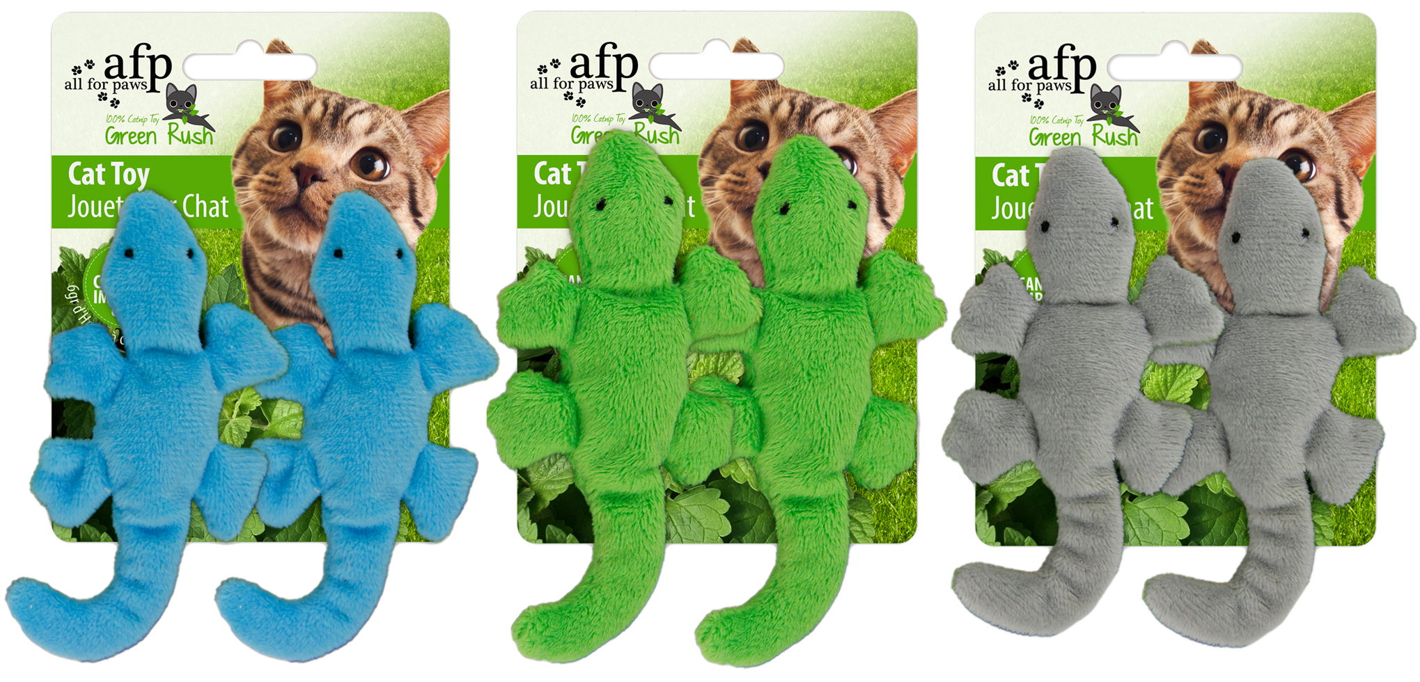 AFP Green Rush Gecko kattenspeeltje met Canadese catnip, 2 stuks