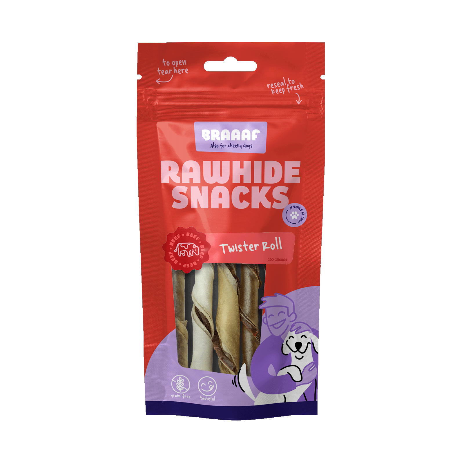 Braaaf Twister Rolls Kausnack für Hunde