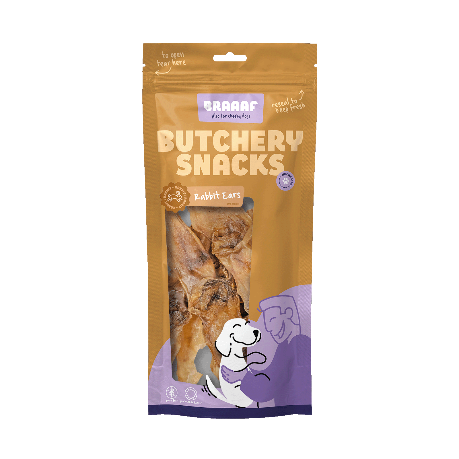 Braaaf Butchery Snacks Kaninchenohren 80 g