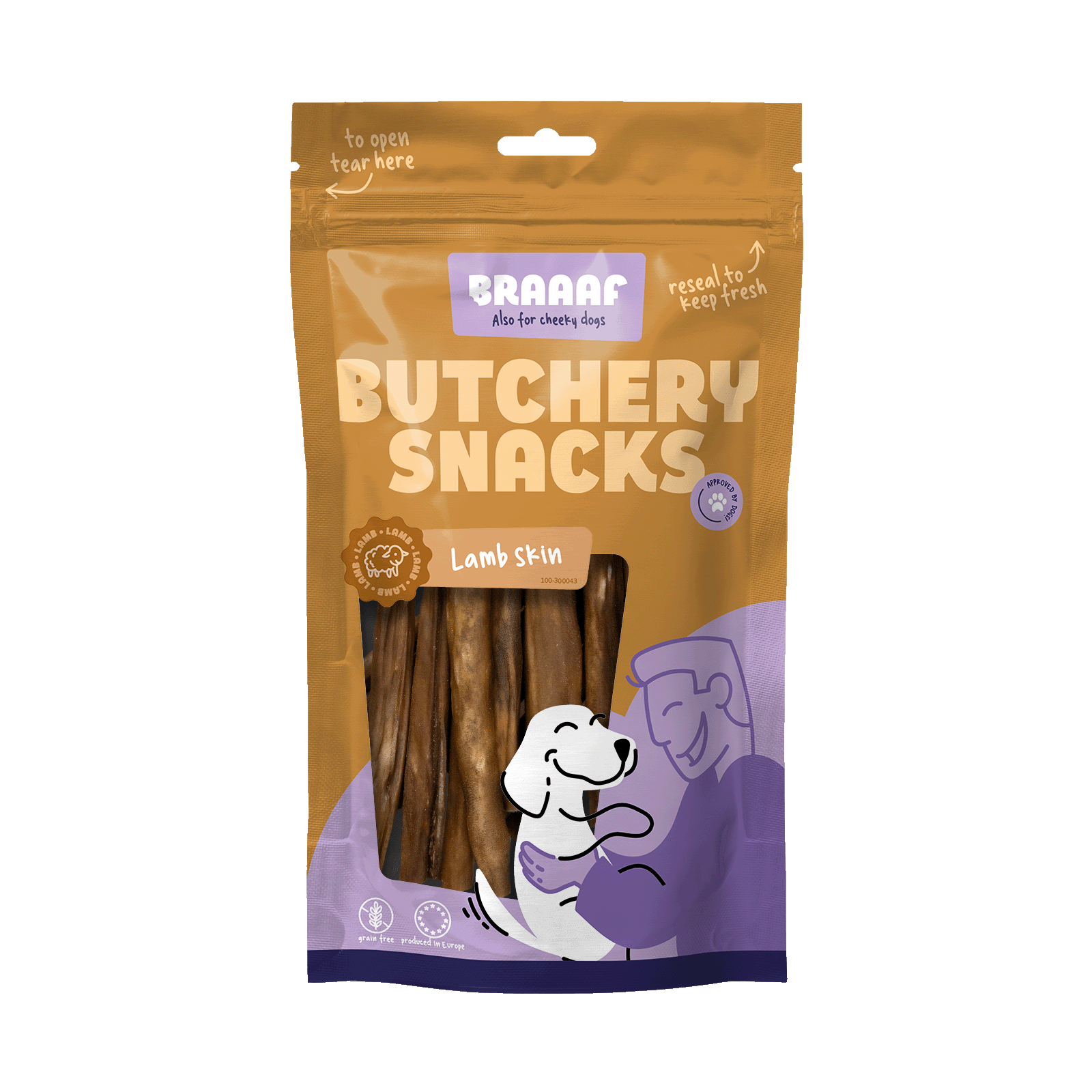 Braaaf Butchery Snacks Peau d'agneau 100 g