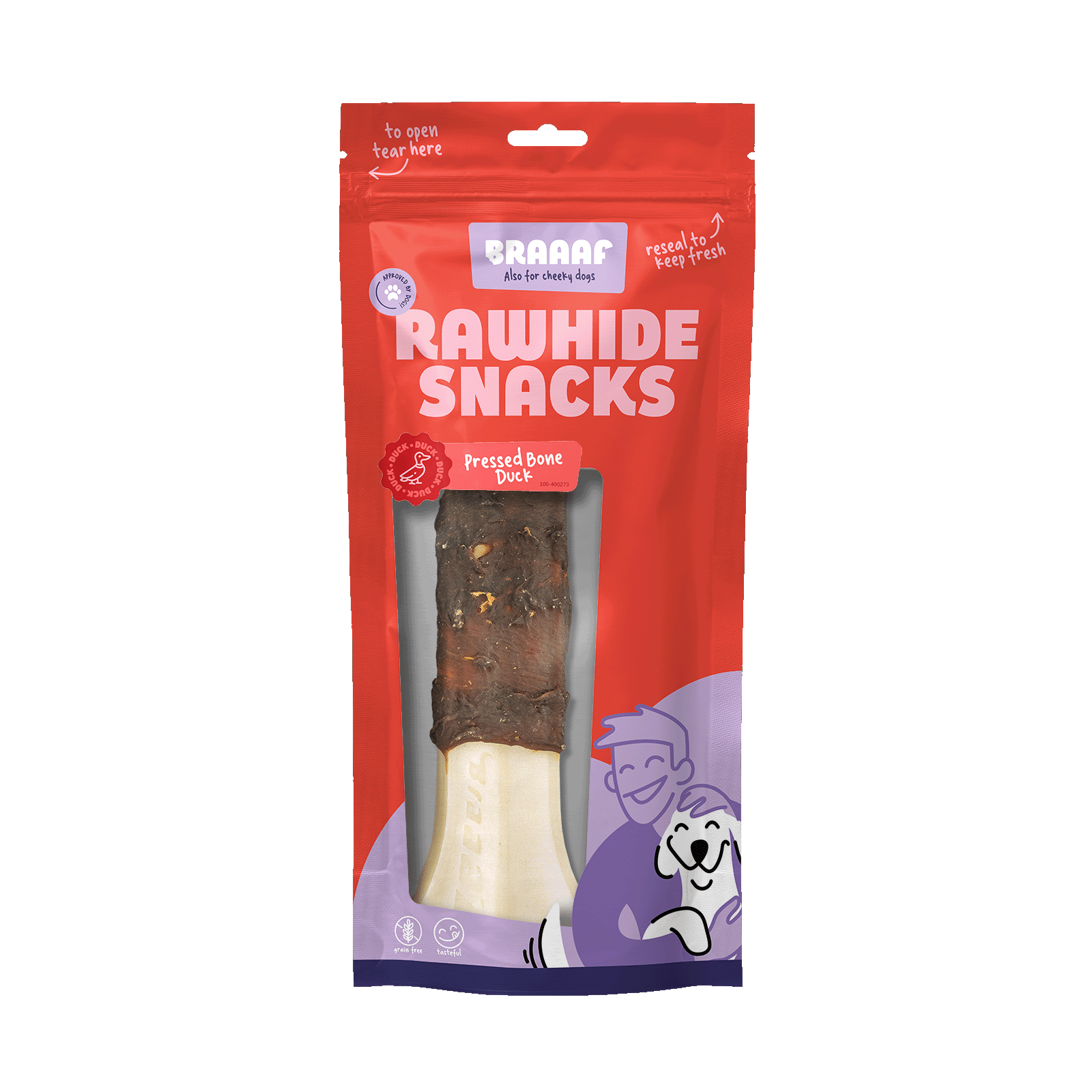 Braaaf Rawhide Pressed Bone Canard - 20 cm