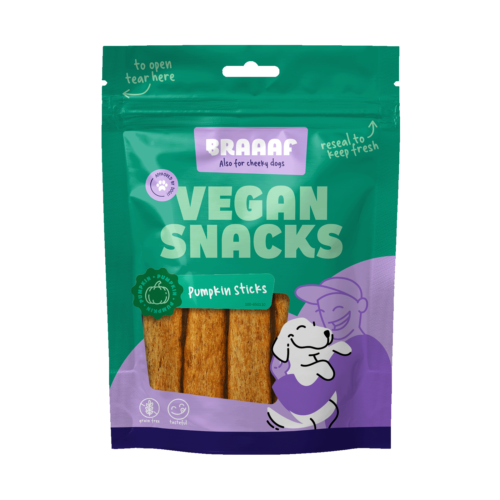 Braaaf Vegan Snack Kürbis-Stick - 12 cm