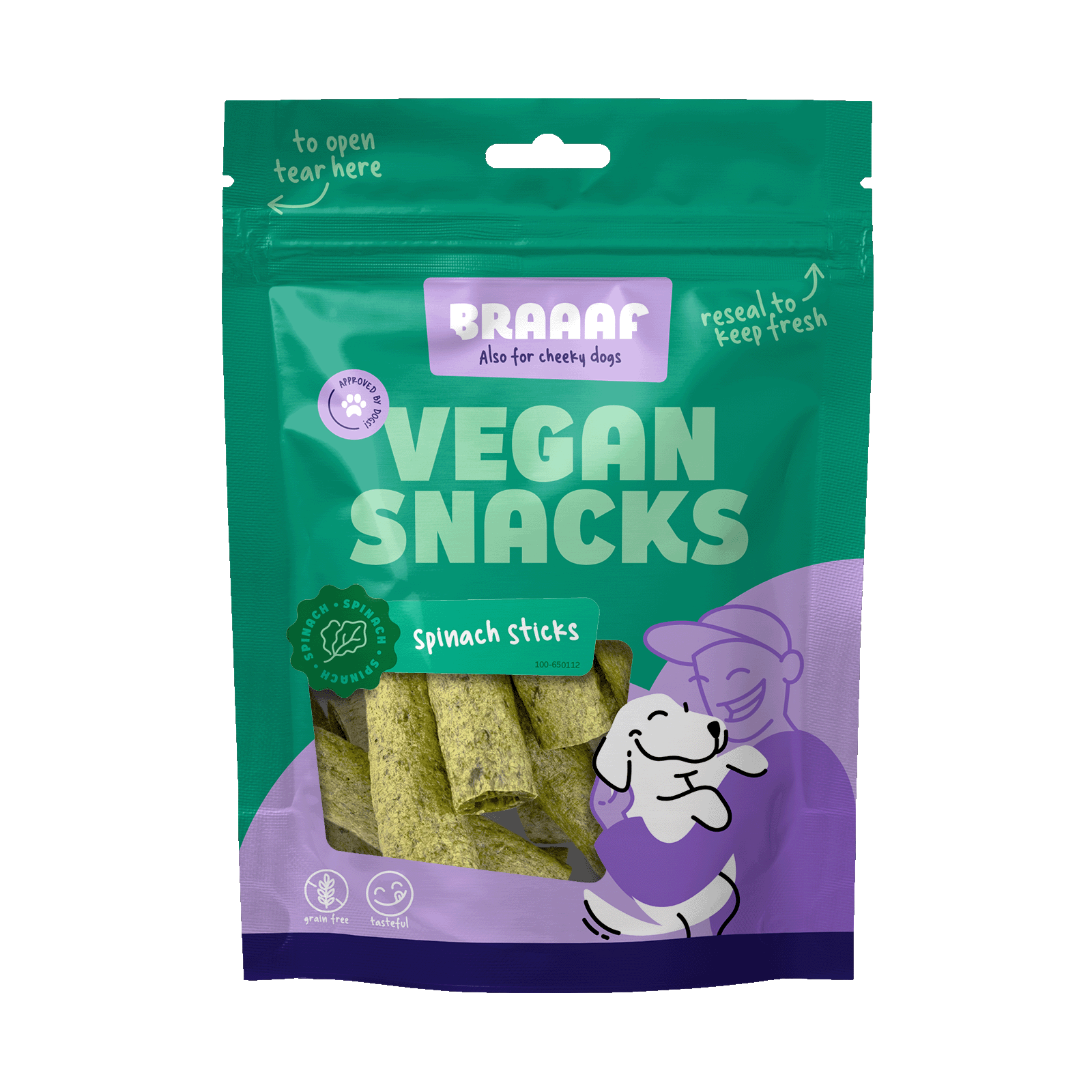 Braaaf Vegan Snack Stick épinards 6 cm friandise pour chien