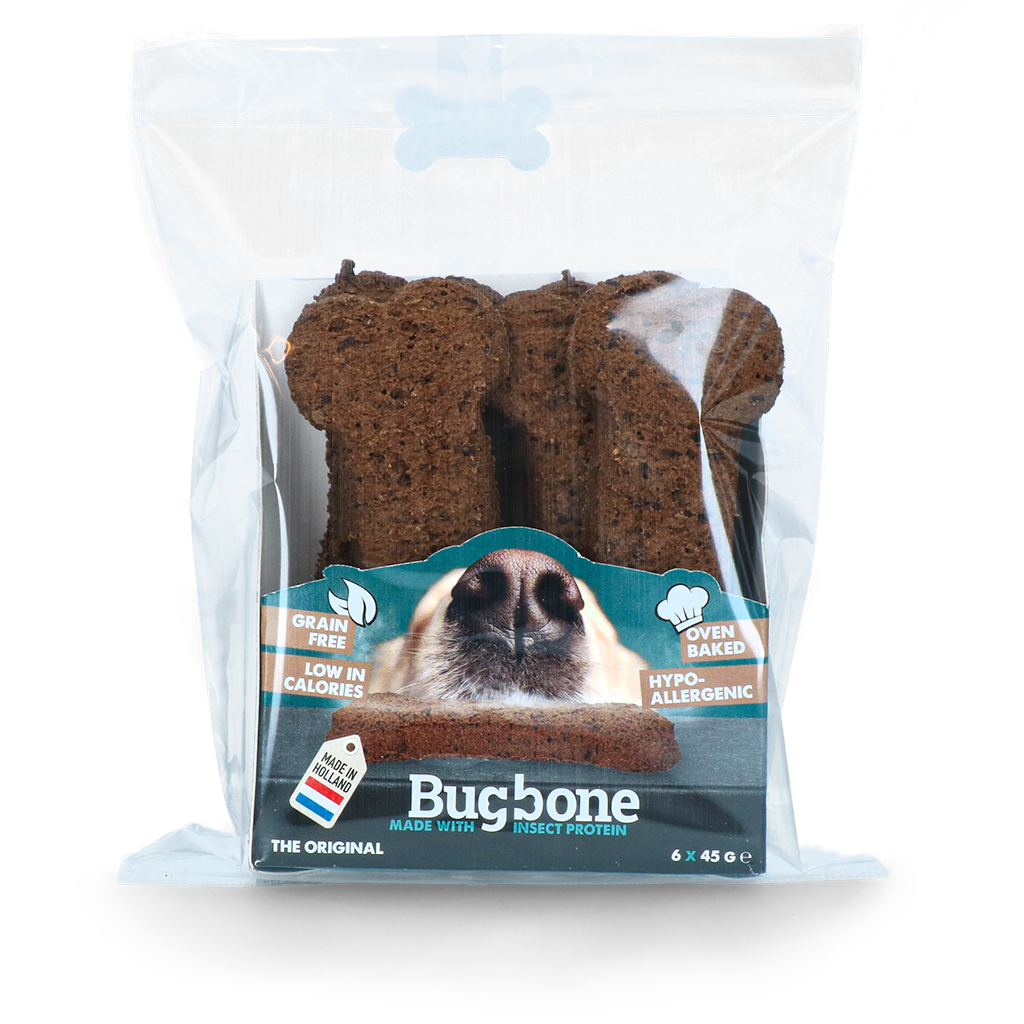 Bugbone Large friandise aux protéines d'insectes 6 x 45 g