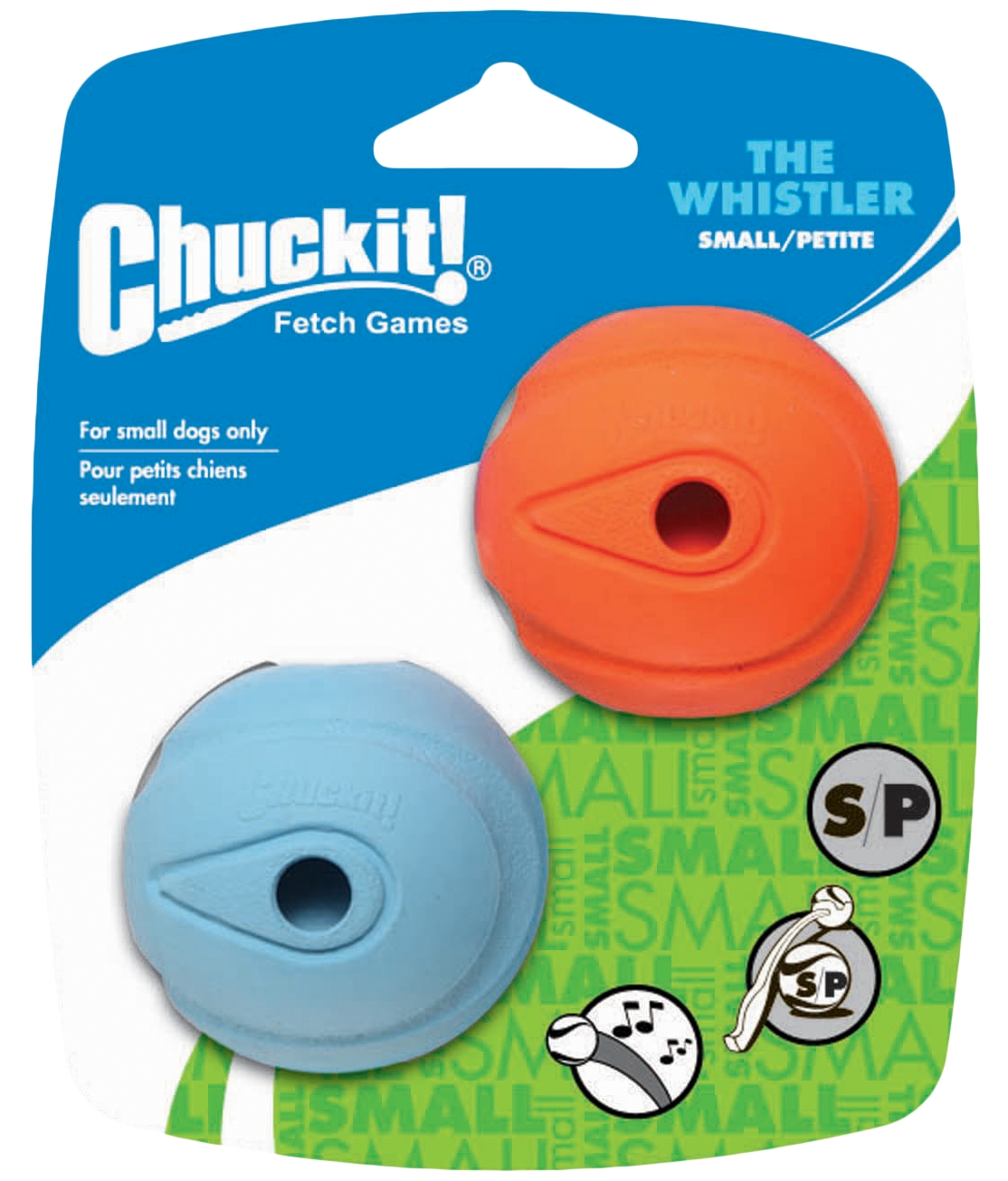 Chuckit! The Whistler S (2-pack) fluitende apporteerbal