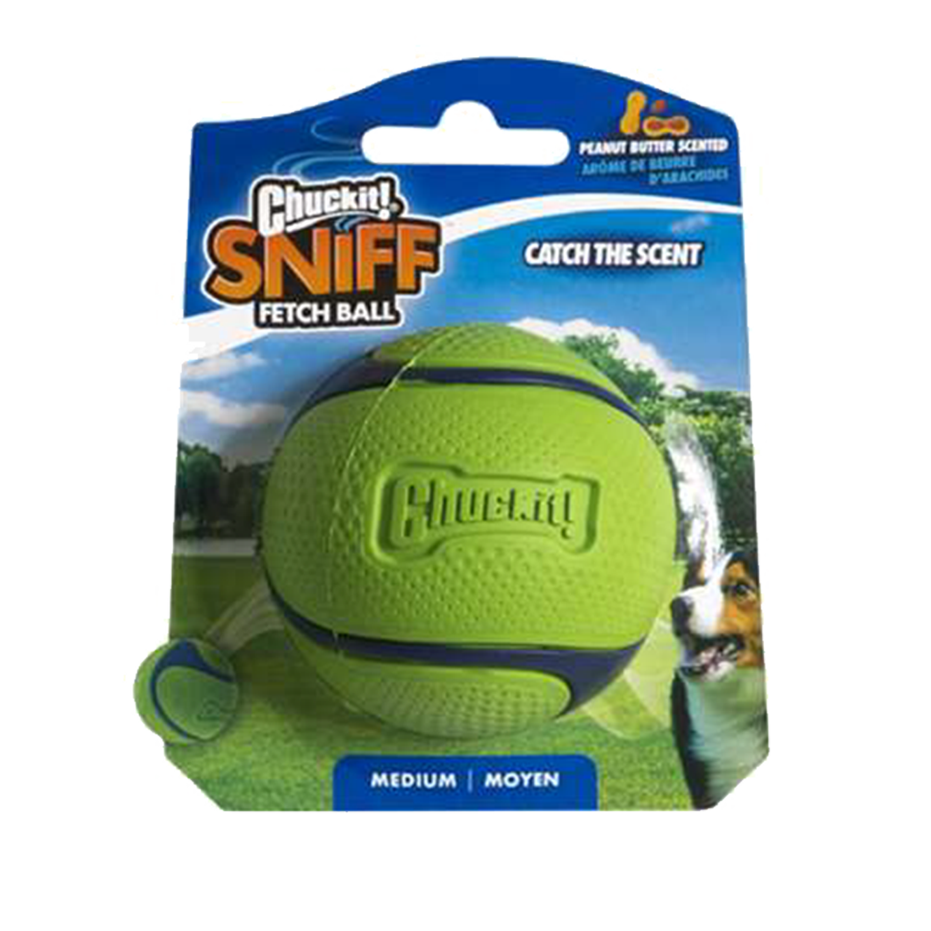 Chuckit! Sniff Fetch Ball Peanut Butter M Apportierball mit Duft