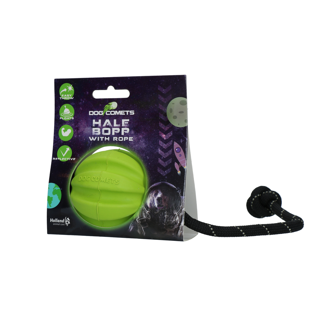 Dog Comets Hale Bopp balle pour chien avec corde Vert
