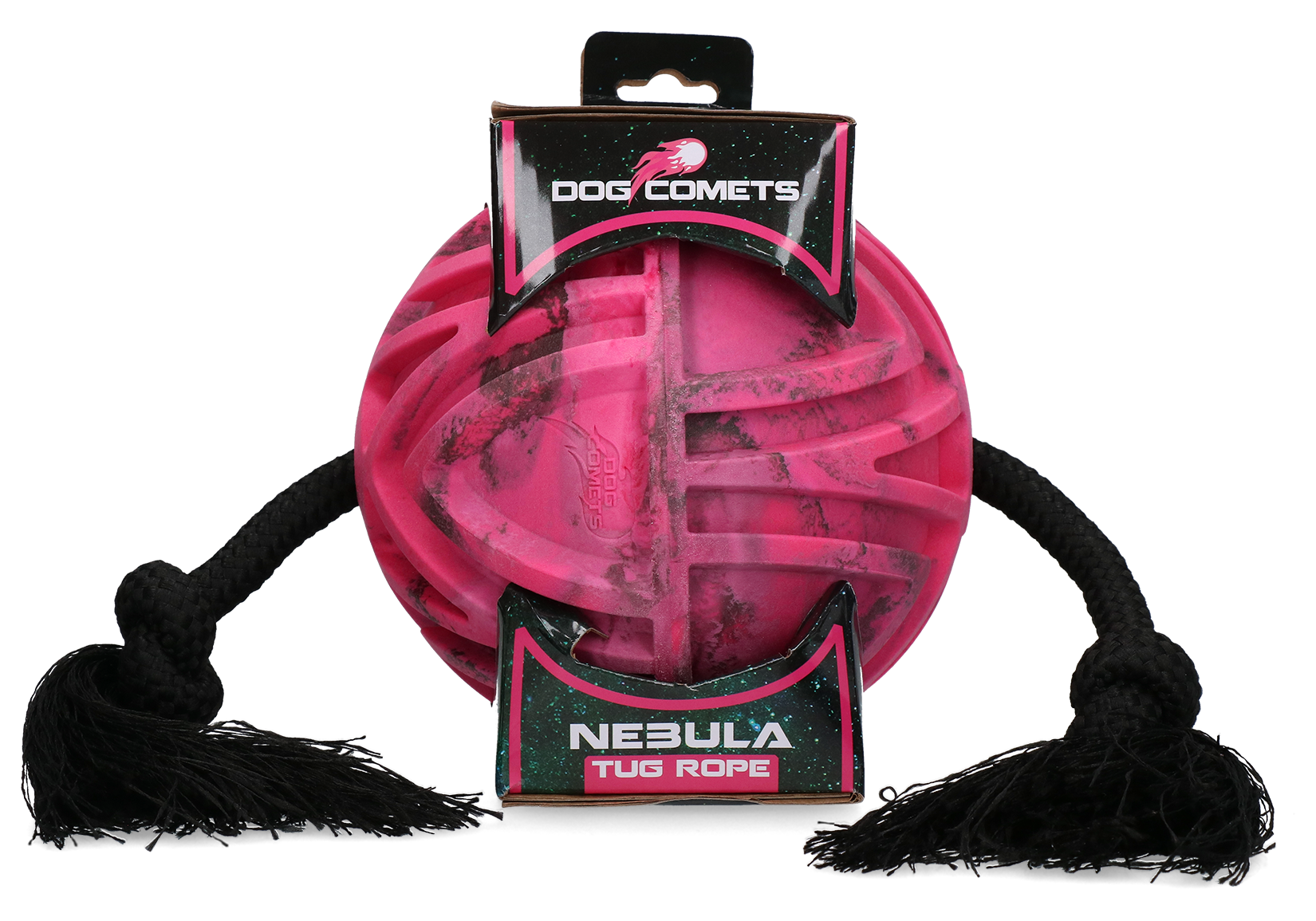 Dog Comets Nebula Tug Rope jouet de traction avec balle Rose