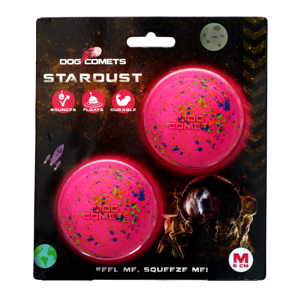 Dog Comets Stardust Hundeball Rosa M (2er-Pack)