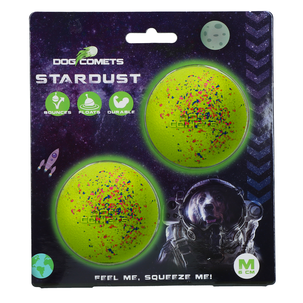 Dog Comets Stardust hondenbal Groen M (2-pack)