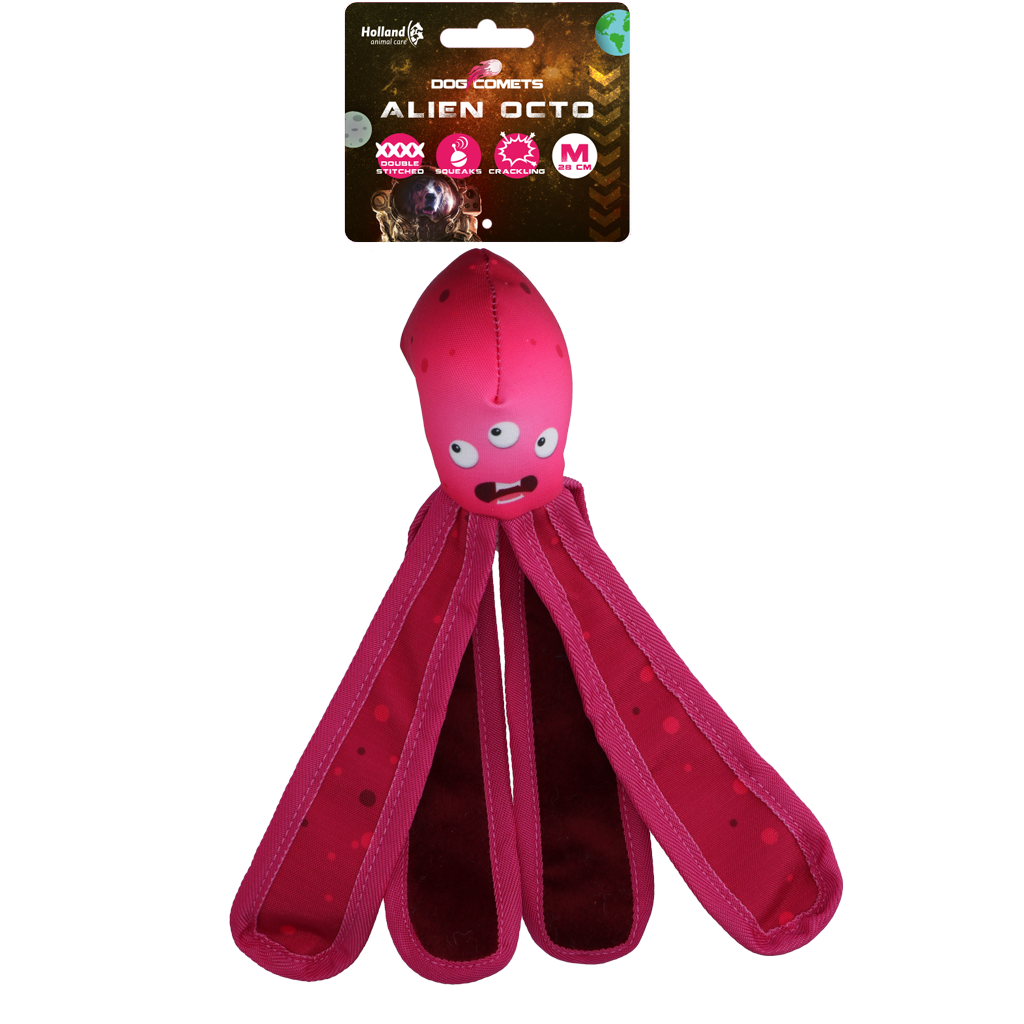 Dog Comets Alien Octo jouet pour chien M rose