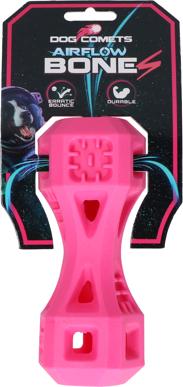 Dog Comets Airflow Bone jouet pour chien rose S