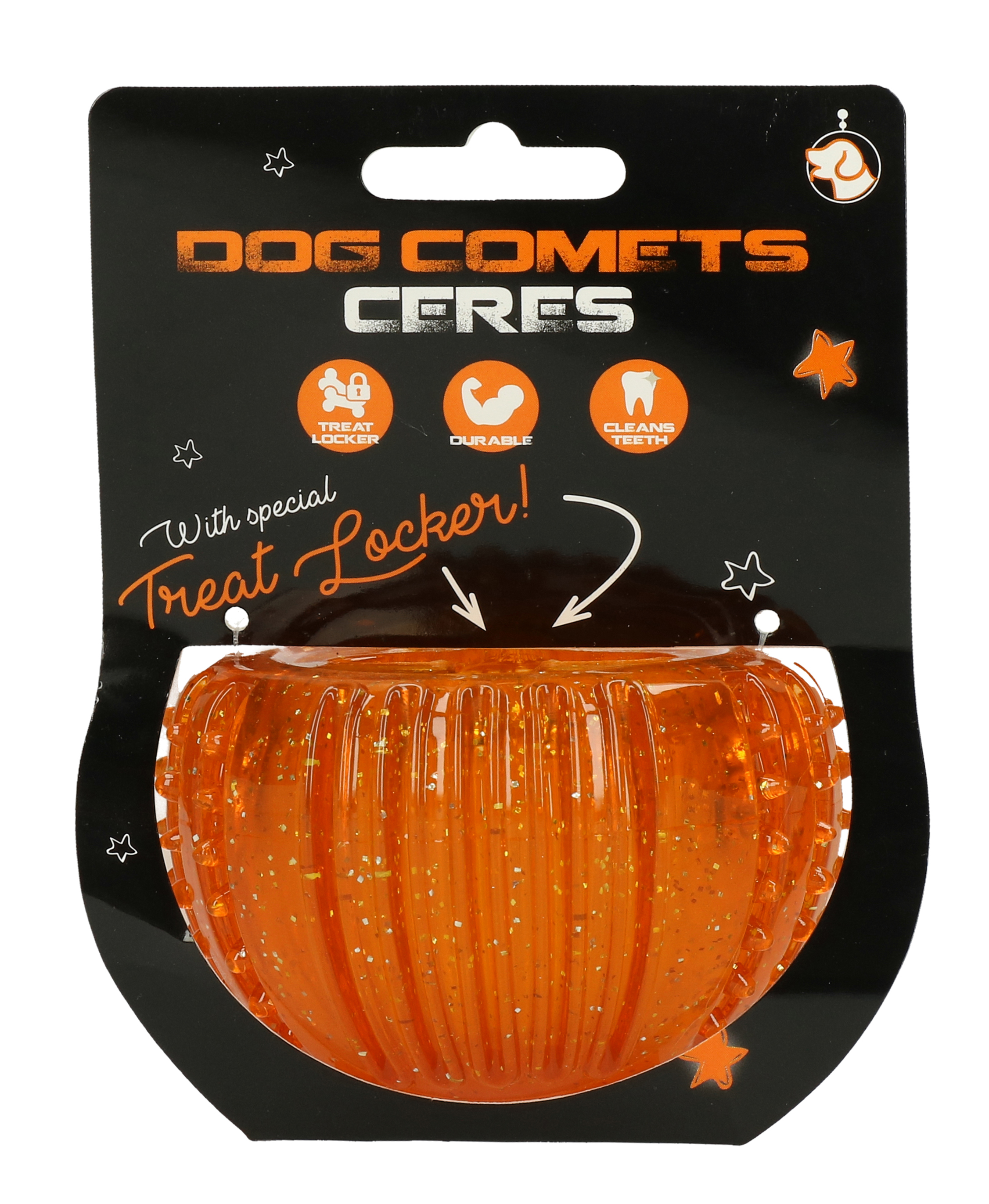 Dog Comets Treat Locker jouet de récompense orange