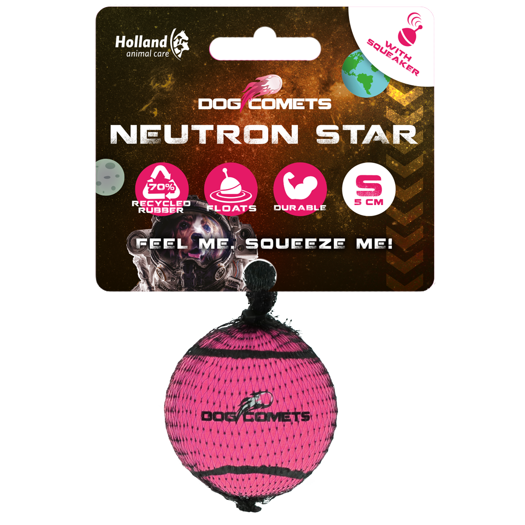Dog Comets Neutron Star tennisbal met pieper S Roze