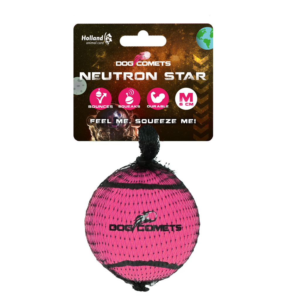 Dog Comets Neutron Star tennisbal met pieper M Roze