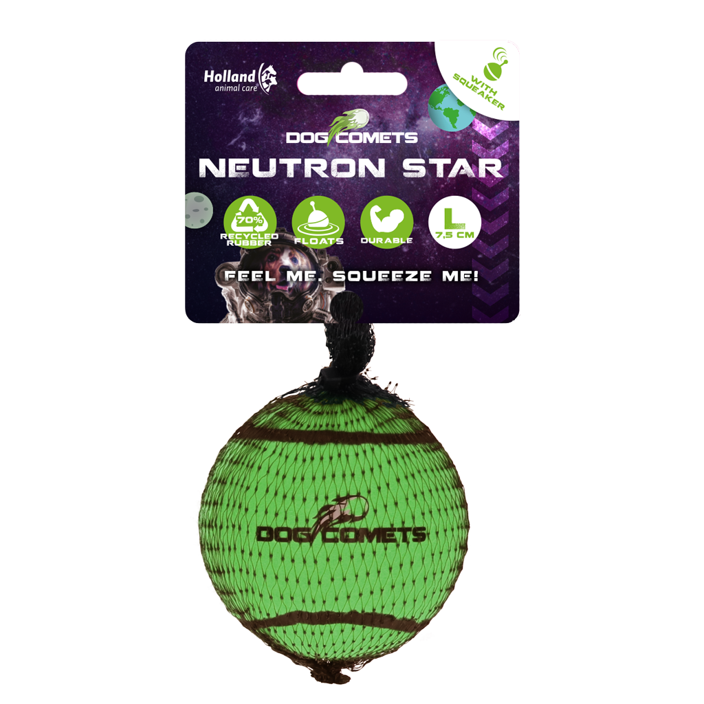 Dog Comets Neutron Star Tennisball mit Quietscher L Grün